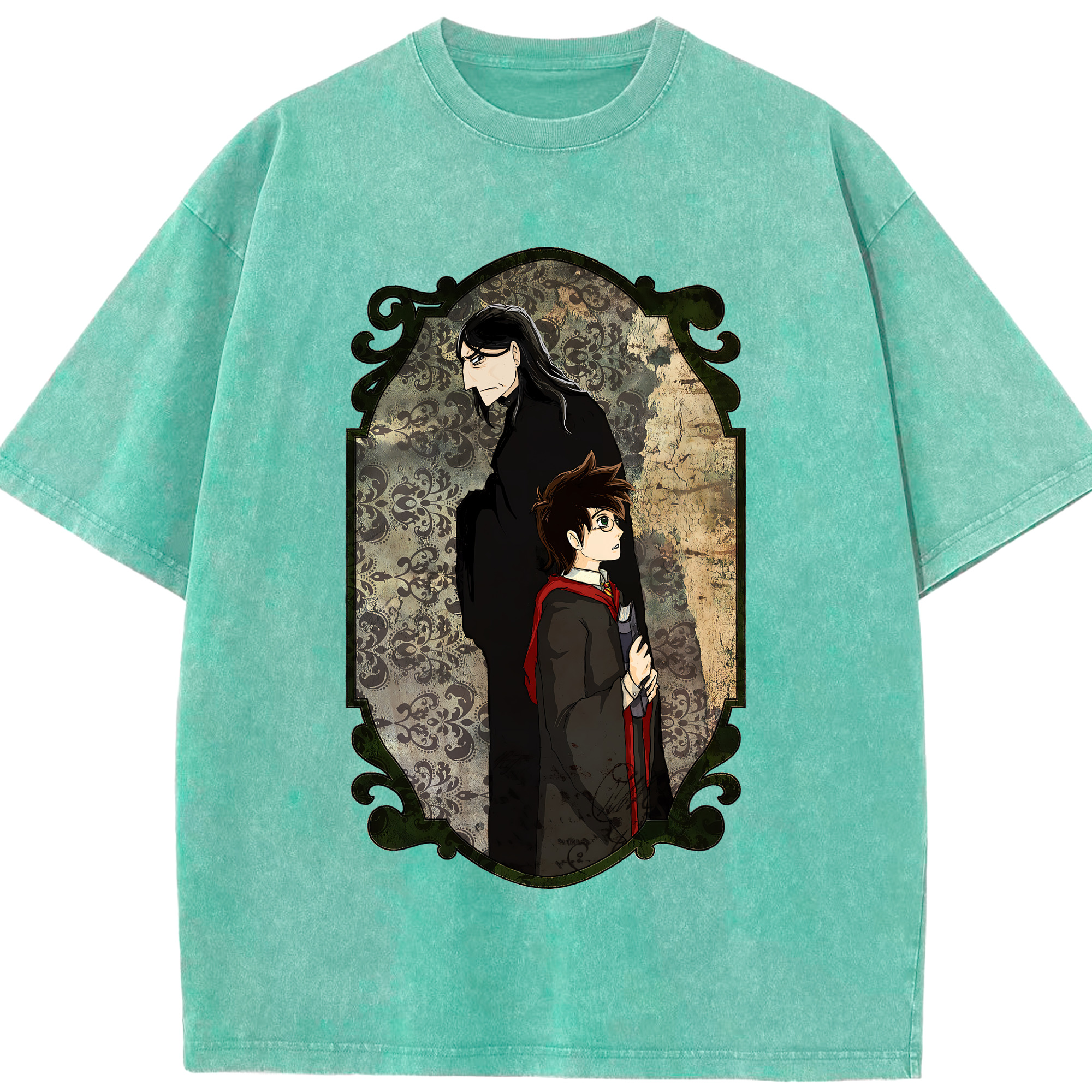 （画像用） Harry Potter ハリー・ポッターシリーズ 綿100% ヴィンテージ風 半袖Tシャツ（フロントプリント）
